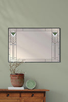 Mission style mirror above console table