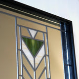 Closeup detail of "Francesco 24x36" mosaic mirror inspired by Frank Lloyd Wright