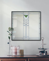 Environmental image of "Francesco 24x24" unique square mirror for living room