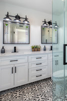 Prairie-style  bathroom mirrors "Francesco 24x36" above vanity