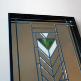 Closeup detail of Arts & Crafts mosaic mirror "Francesco 12x36"