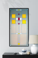 Environmental image of "Harlow 18x36" mosaic Craftsman mirror in foyer