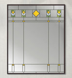 Arts and Crafts style powder room mirror "Marietta 36x30," custom framed mirror by Primi Mosaics