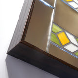 Corner detail of "Marietta 36x30" decorative mosaic mirror