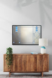 "Notre Dame 36x24" environmental image of geometric mirror above console table