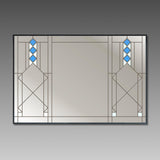 Geometric fireplace mantle mirror "Notre Dame 24x36," modern wall mirror by Primi Mosaics