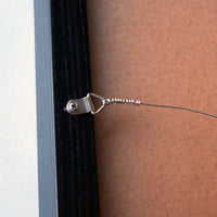 Closeup detail of hanging mechanism for decorative mirror